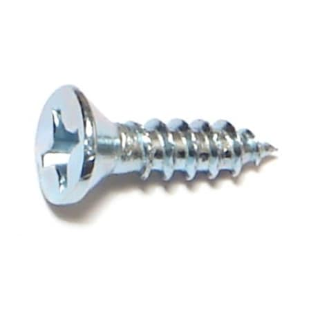 Midwest Fastener Wood Screw, #10, 3/4 in, Zinc Plated Steel Flat Head Phillips Drive, 100 PK 02576